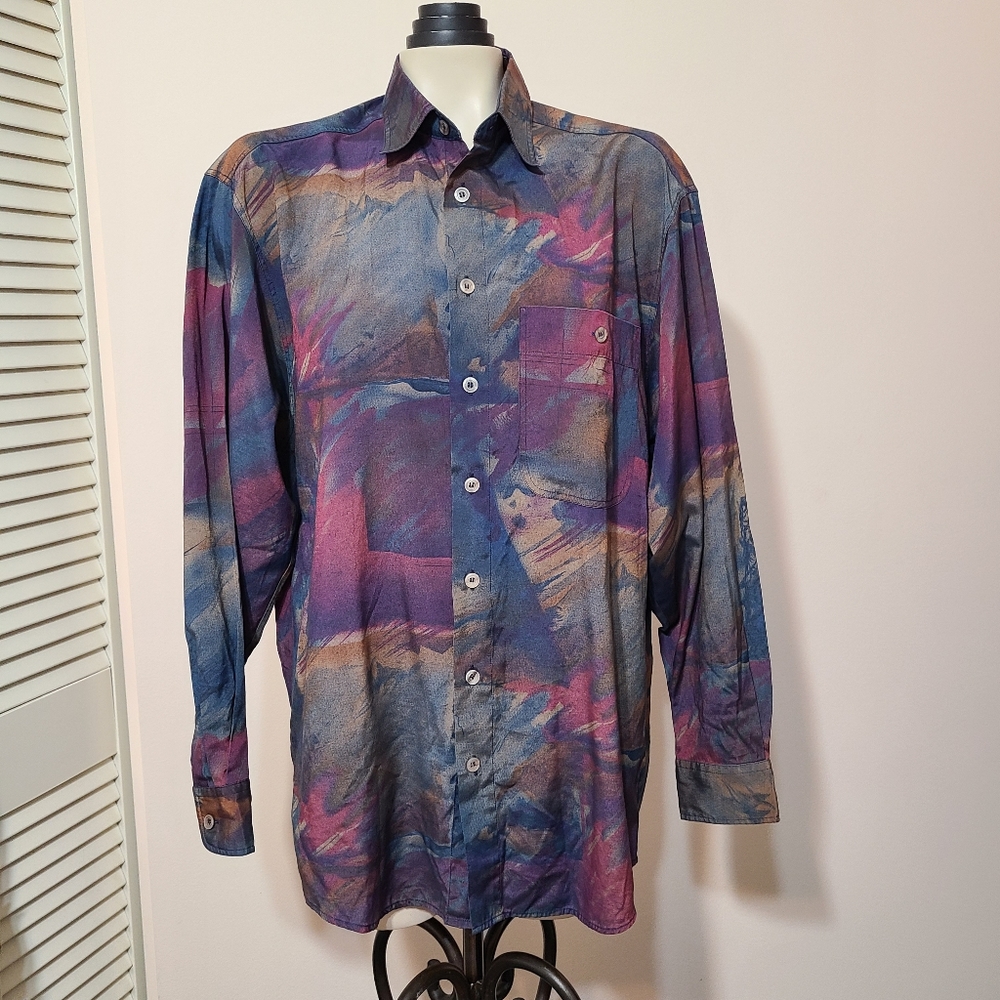 Groovy vintage abstract long-sleeve shirt
